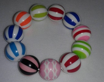 Rainbow chunky bead bracelet