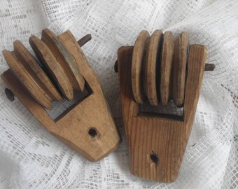 Weaving loom tools , Weaving loom part , Vintage wooden part loom , Primitive antique tools , Loom kit