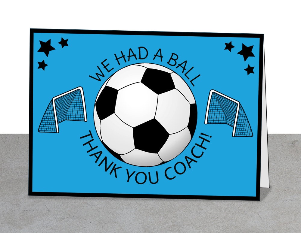 soccer thank you card soccer coach coaches instant coach thank you cards