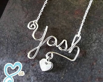 Wired Custom Name Argentium Silver (.935) Necklace