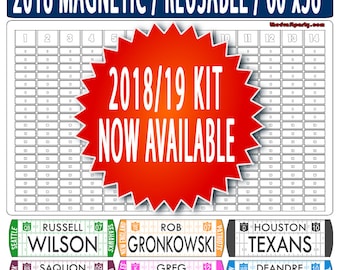 2018/19 Fantasy Football Draft Board w/Reusable Magnetic Player and Team Magnets