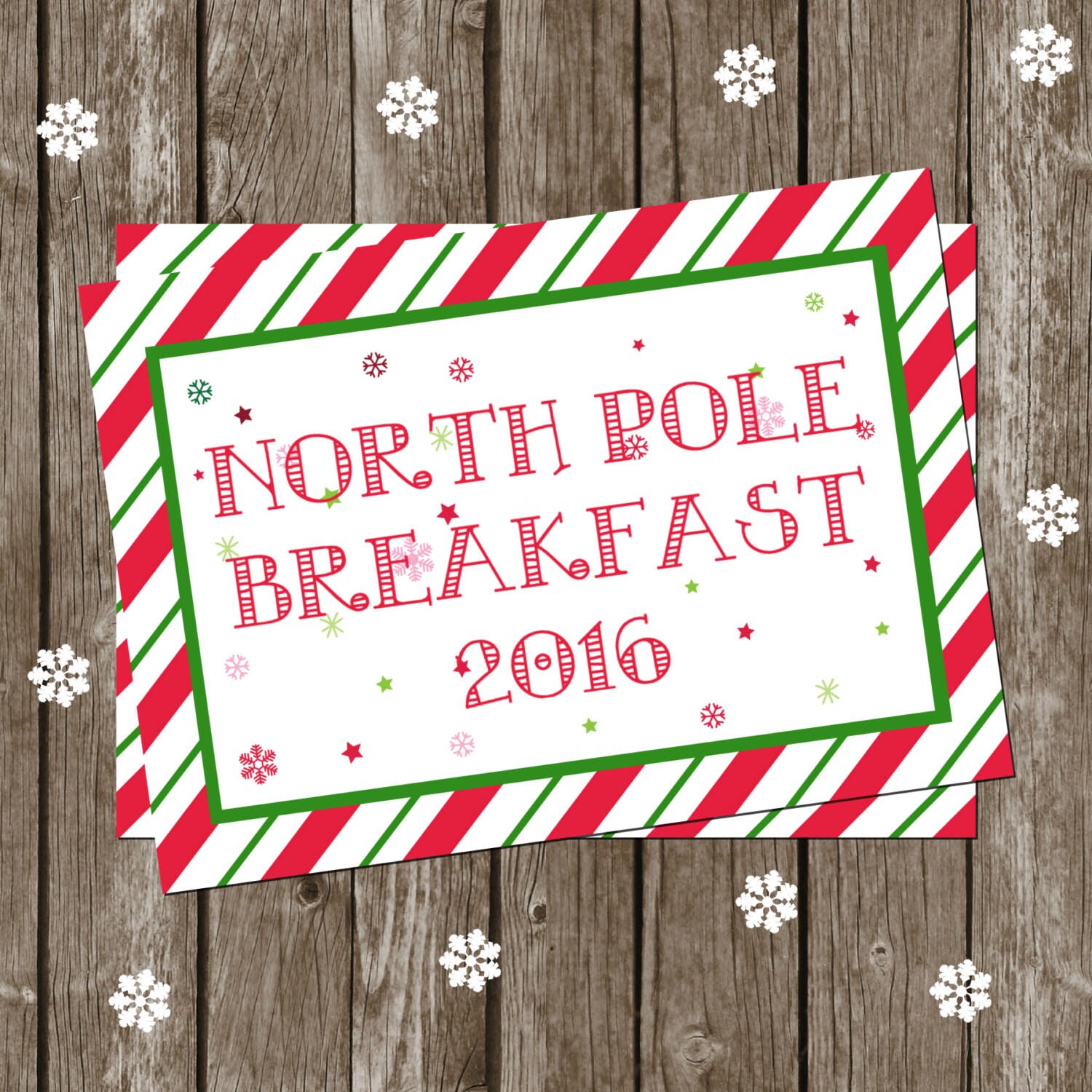 North Pole Breakfast 5x7 DIY/PRINTABLE Sign