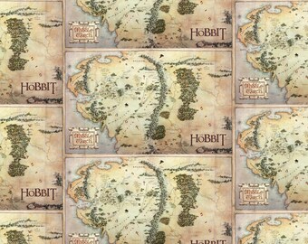 camelot the lord of rings the hobbit middle earth map 100 cotton fabric by