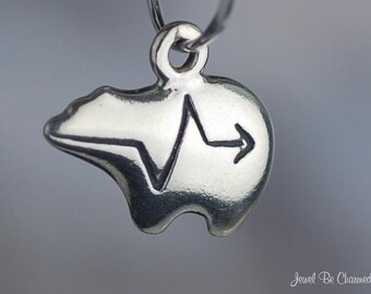 Sterling Silver Miniature Heartline Zuni Bear Charm Fetish Bears .925
