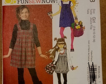 McCall's 5698 - Girls' Jumper Pattern - Easy - Sizes 7, 8, 10, 12, and 14 - Children's Jumper Pattern