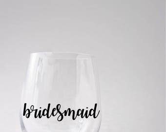 Bridesmaid Decal - bridal party decal - DIY Decal - Bride Decal - Maid of Honor Decal - Bridesmaid Gift - Bridal Party Decals - Party Decal