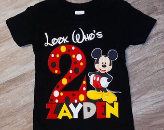Look who's 2 Mickey Mouse Birthday Shirt