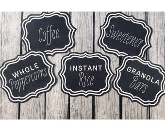 Chalkboard Pantry Labels • Chalkboard Labels • Foodie Gift • Now Offering Customized Ornate Labels and 3 Different Sizes • Choose your set!