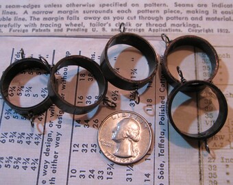 Upcycled Copper Pipe Pendant Bezel - Open Back for Resin, Polymer, etc. Black with 2 Loops - Set of 5