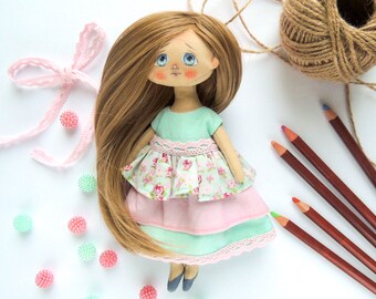 Rag doll Rag interior doll Unique personalized doll Textile doll Unique cloth doll Personalized fabric doll Tilda doll OOAK soft doll Gift