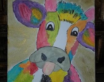 16x20 Cow Canvas Painting