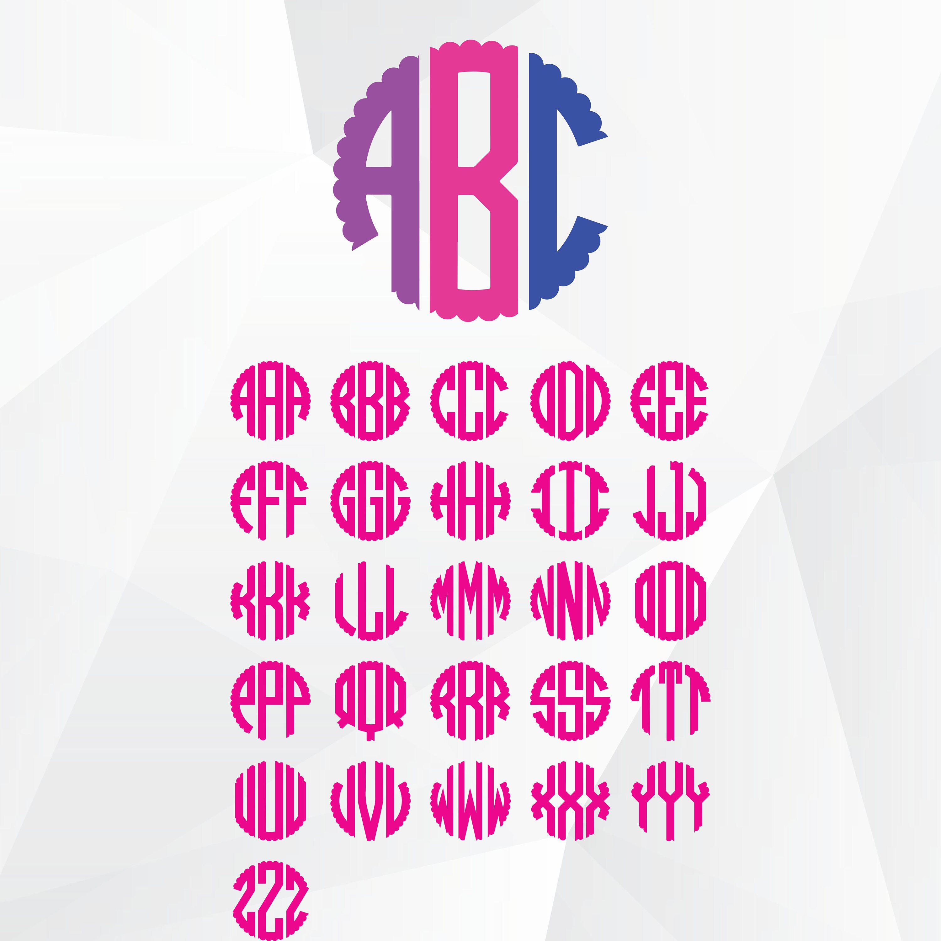 Download Scalloped Circle Monogram SVG Circle monogram font svg files