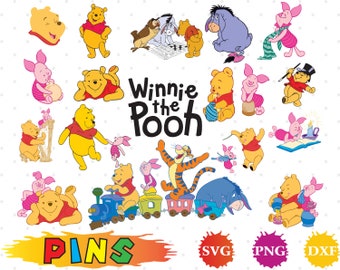 Winnie the Pooh svg,dxf,png/Winnie the Pooh clipart for Design,Print,Silhouette, Cricut