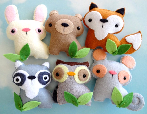 Felt Sewing Pattern Felt Woodland Animal Toy Set Sewing