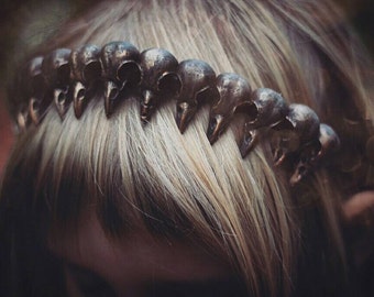 Ravenskull Headdress - Gothic - Fantasy - Headpiece - Steampunk - Curiosities - Larp