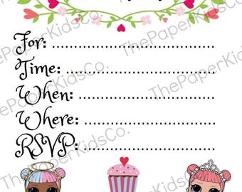 L.O.L Surprise Doll - Blank Party Invitations