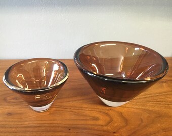 SALE 195 WAS 295.. 1950s Swedish Bowls By Kosta Boda. Free Shipping!