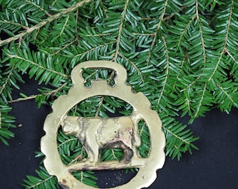 Vintage or Antique Cow Horse Brass - Hathor - Folk Magic, British, Pagan, Wicca, Witchcraft