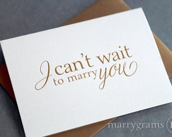 GOLD FOIL Wedding Card to Your Bride or Groom - I Can't Wait to Marry You - To my Groom Wedding Day Notecard Love Note Before I Do CS08