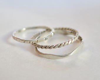 All Three Silver Stackable Rings