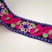 Multicolor Thread Embroidered, Indian Fabric Trim, Crafting Dress Making Material By 1 Yard,Wide Border Lace, Sequins lace, Sari Border