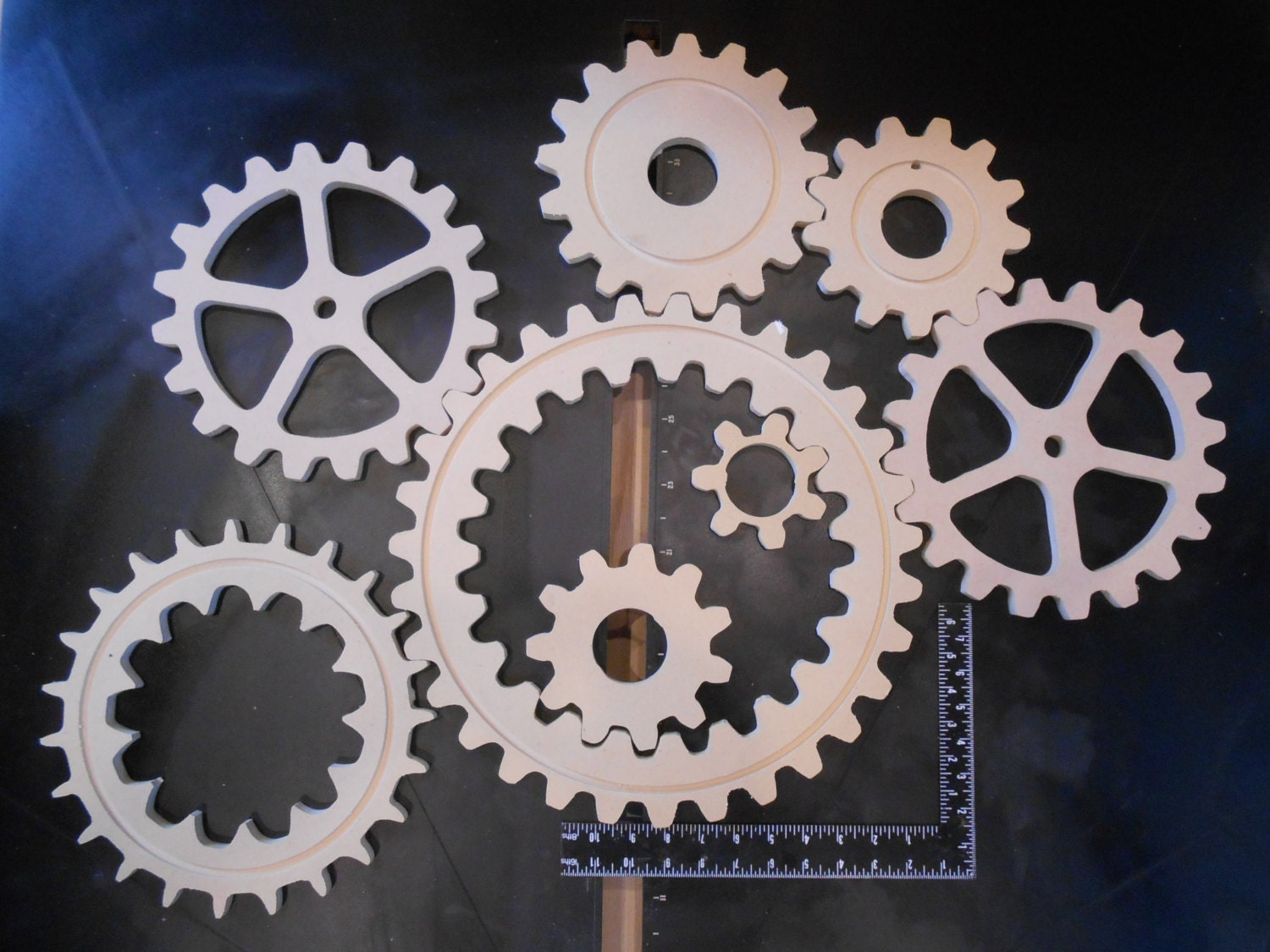 Large Wood Gears / Cogs Eight 8 of them