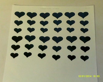 Heart stickers (3 sizes - mixed) girls children