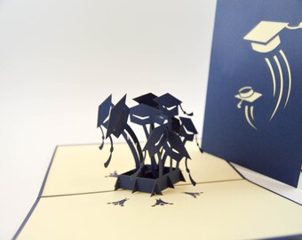 Graduation Hat Pop Up Card - 3D Handmade Card - Pop Up Congratulation Card - Graduation Card - Encouragement Card - Pop Up Graduation Hat
