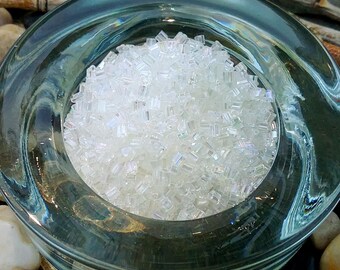 11/0 Triangle, Seed Beads, Toho, Transparent Clear AB, 250, 7 grams per tube, Priced per Tube
