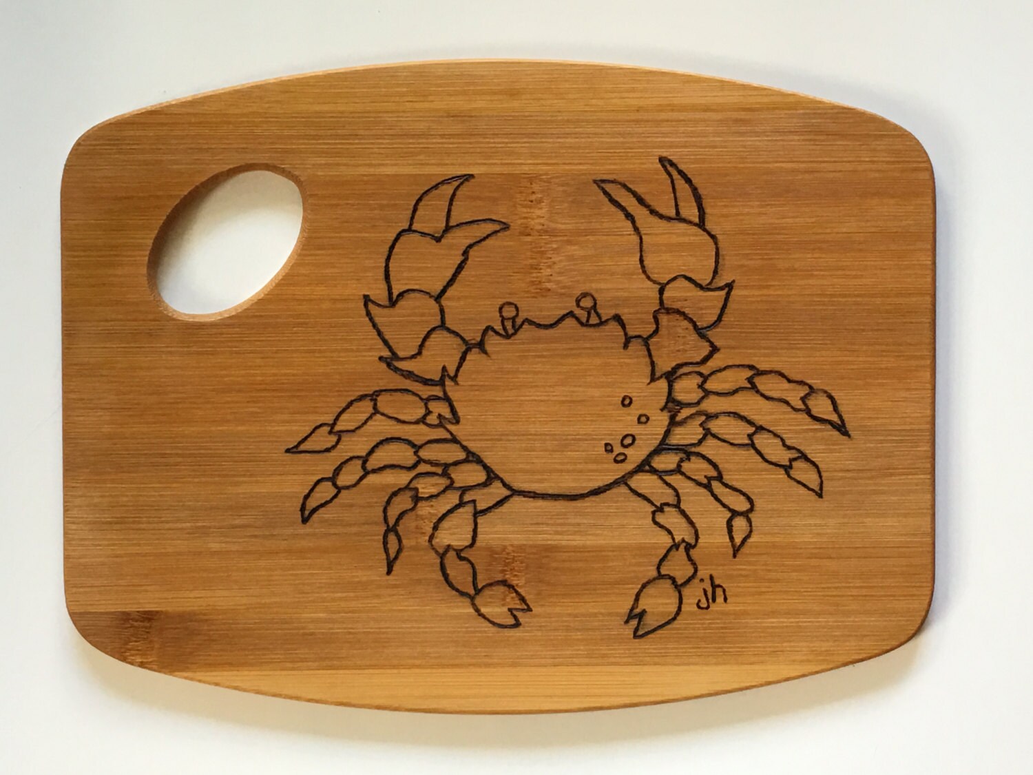 Crab Cutting Board Pyrography