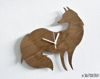 Fox Silhouette - Wooden Wall Clock