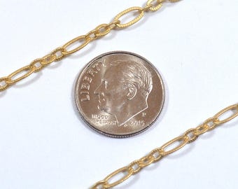 Small Etched Oval Chain - Matte Gold - CH127-MG - Choose Your Length