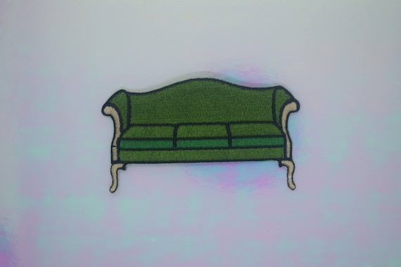 Emerald Green Vintage Couch Iron on Patch