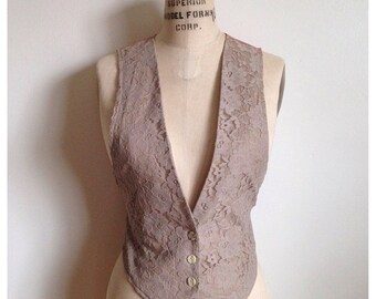 Vintage 1980s lace vest