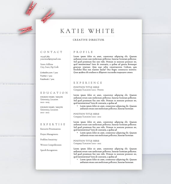 minimalist resume template cv template for word two pages