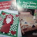 Set of 2 Crocheted Christmas Theme Afghans,Granny Square Christmas Afghans,Happy Holiday Afghans - FREE SHIPPING