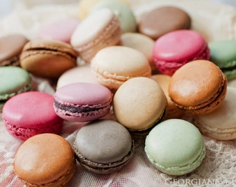 French Food Photography Rainbow Macaron Heart Valentine