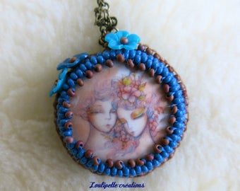 Necklace romantic beadwork (lovers)