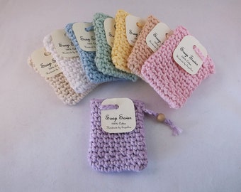 Soap saver, cotton soap sack, cotton soap holder, soap saver bag, soap bag with drawstring