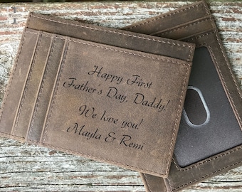 First Fathers day gift • Fathers day • Father's day gifts • Gifts for Dad • Leather wallets for men • Card wallet • Slim Wallet • rfid