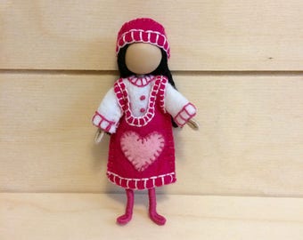 Rose - Miniature doll - Bendy doll - Faceless doll - Dollhouse doll - Pocket doll - Waldorf doll - Montessori toy