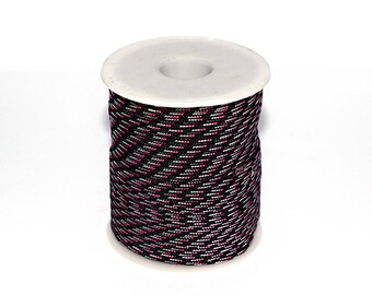 10, 20 or 50 m (m) 2.5 mm black, grey and pink Paracord (climbing rope / survival)-ref: 2853