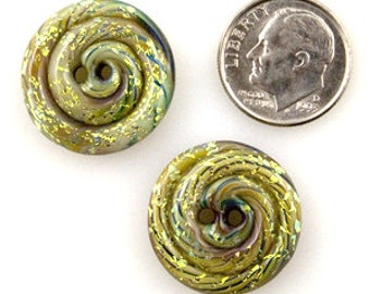One Handmade Lampworked Shaved Ice Lollipop Button Bead