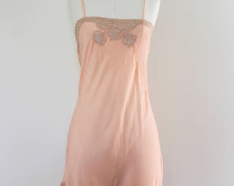 1930s Peach Silk Step-In