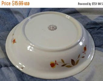 On Sale Mary Dunbar Collection Jewel Tea 9.75 inch Pie Plate 1950 Kitchen Yellow Plate with Orange and Gold Flowers