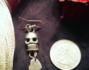 skull dangle earring