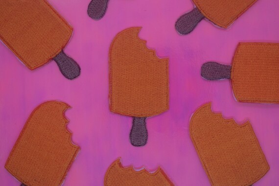 Orange Ice Lolly Iron on Patch