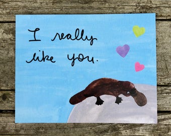 Valentine Platypus Postcard