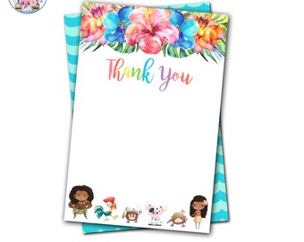 Moana Thank You Note, Moana Birthday, Moana Party