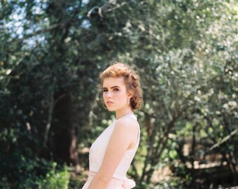 Wedding Separate - Beverly Crop - High Neck Crop Top - Crop Top Wedding Dress - Minimalist Wedding Dress - Modern Wedding Dress